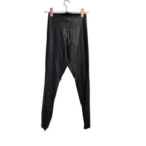 COMMANDO‎ Faux Croc Leather Leggings Black Model Off Duty Cybercore M